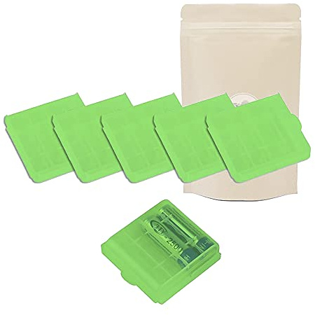 X5 Green Boxen für Batterien LR6 AA LR06 Transluzente Protektoren Box Box Box LR-6 Lagerung