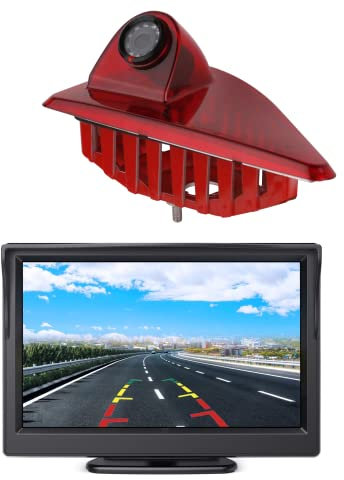 HD 720p Dritte Dach Top Mount Bremsleuchte Kamera Bremslicht Rückfahrkamera für Opel Movano B Vauxhall Movano B Master MK3 NV400 + 4.3 Zoll DVD Monitor TFT Bildschirm LKW KFZ LCD Display