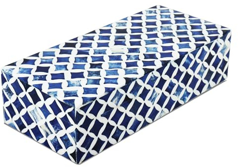 Handicrafts Home Stern Kunstwerk Sammlung, Lagerung Veranstalter Dekorativ Boxen Mehrzweck Geschenk - Stern Blau Weiß 10x4x2.5 inch