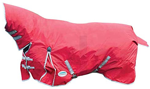 Weatherbeeta Comfitec Lite Klassik Combo Pferdedecke mit Hals (75cm) (Rot/Silber/Marineblau)