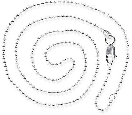 Heartbreaker Kugelkette in Echtsilber/Länge 40 cm, Ø 1,5 mm/Halskette aus 925 Sterlingsilber/Unisex Kette für Anhänger/HB 150 BC40
