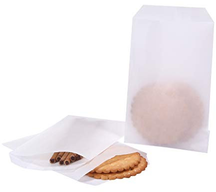 Quotidian Blanc Plat Solide Papier Cristal Sachets En Cellophane 5 x 7 (13 x 17,8cm) Paquet de 100 - Sandwichs de Noël Cadeaux Échantillons Biscuits Pièces de Monnaie