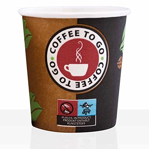 Coffee to go Espresso Becher aus Hartpapier 0,1l, 100Stk, Pappbecher, Kaffeebecher to go