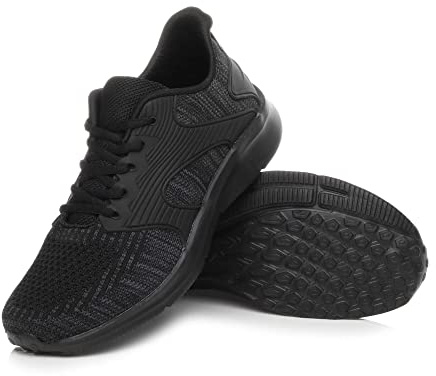 AJVANI Memory Foam lace up mesh Fitness Sport Gym Running Trainers Size 10 44 Black