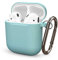 ELLENNE Cover Silicone Slim Compatibile per Apple AIRPODS 1 E 2 Custodia AntiGraffio + Gancio (Turchese)