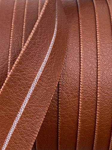 Slantastoffe Schrägband Lederoptik Kantenband Besatz 20 mm Breite (Rost, 2m)