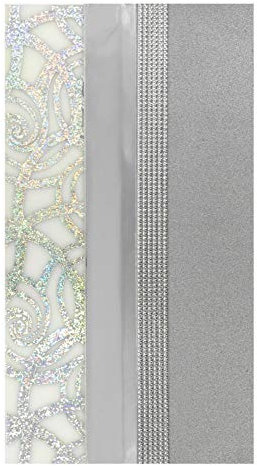 Pracht Creatives Hobby 7074-20925 Verzierwachsplatten Mix grau / silber, 3 halbe Wachsplatten, ca. 200 x 50 x 0,5 mm und ein Wachsstreifen, zum Modellieren und Verzieren von Kerzen