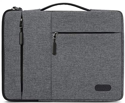Lubardy Housse Ordinateur Portable 15-15.6 Pouces Antichoc Étanche Sacoche Protection Pochette Ordinateur PC Portable Compatible Macbook Pro 15.6 Pouces, HP, Dell, Samsung, Etc. Gris Clair