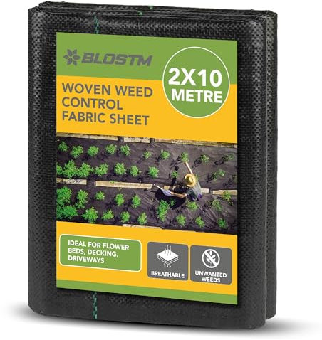 BLOSTM Tela Malla Antihierbas Lona Antihierbas para Control De Maleza Estabilizado UV Tarea Pesada - 2m x 10m