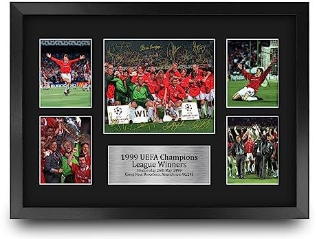 HWC Trading FR A3 1999 UEFA Euro Cup Winners Printed Memorabilia Signed Autograph Display for Football Fans and Supporters - A3 Framed