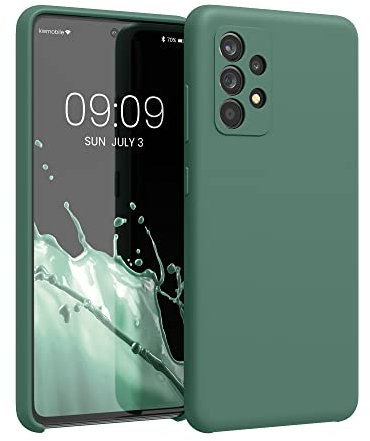 kwmobile Hülle kompatibel mit Samsung Galaxy A52 / A52 5G / A52s 5G Hülle - Silikon Handy Case - Handyhülle weiche Oberfläche - kabelloses Laden - Tannengrün