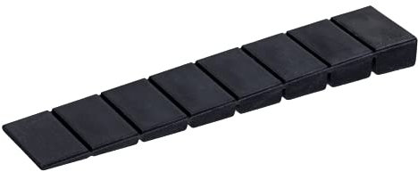 ALUSFERA Cale Meuble Porte Set - Bloc Porte 50 Pièces - Cale Plastique 20x100x8mm - Universelles Cale pour Meubles - Cales en Plastique - Cale Porte Farbe - Cale avec 8 Niveaux de Régulation - Noir