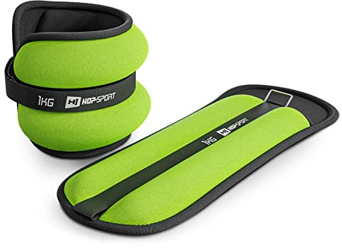 Hop-Sport Gewichtsmanschetten für Fuß- oder Handgelenk - Armgewichte Knöchelgewichte Set 2x 0,5kg, 1kg, 1,5kg, 2kg, 2,5kg (2x1kg)