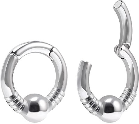 KOOBODY 2 Stück Ohrhänger zum Dehnen der Ohren, Opalperlen, 2 g-6 mm, Ohr-Expander, baumelnde Gauge-Piercings für Damen und Herren