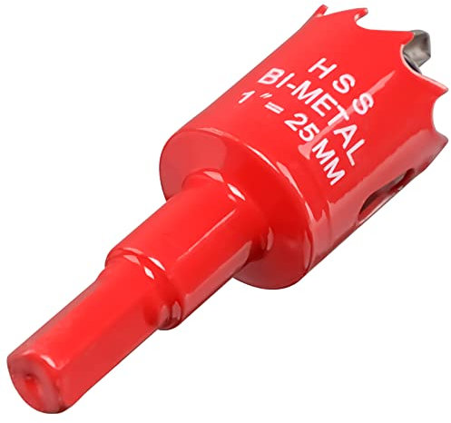25mm Hole Saw for Wood, HSS Bi-Metal Hole Cutter for Pipe Vent, Separate Drill Bit with Hex Shank, ideal for Cutting Plasterboard, Timber, Perspex and Plastic