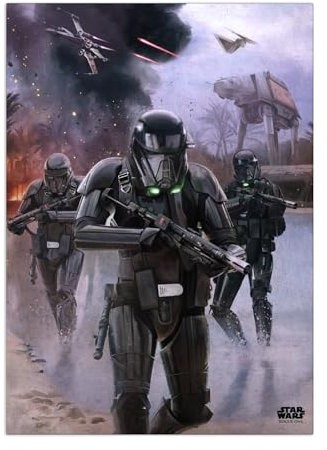 Displate Offiziell Star Wars MetallPoster Magnetische Befestigung Inklusive Lizenziert Bilder Hochwertiges Poster Rogue One Battle Of Scarif - Imperial Backup Poster 45 cm x 32 cm