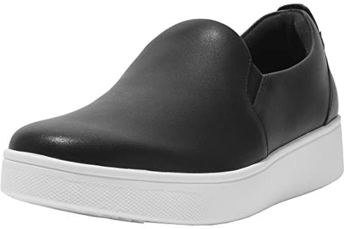 Fitflop Zapatillas de Skate sin Cordones de Cuero Rally, Mujer, Black, 40 EU