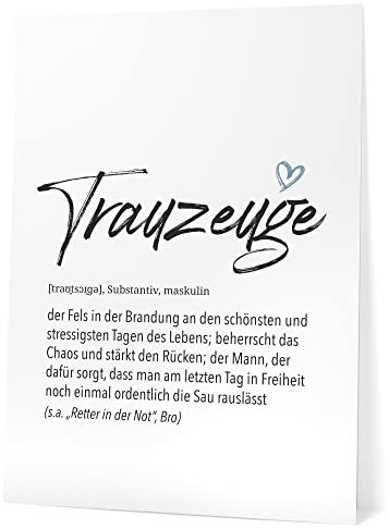 Papierschmiede® Herz Definition: Trauzeuge, 40x50 cm, Poster für Wohnzimmer, Schlafzimmer, Wandbild Wanddeko Geschenk Hochzeit Best Man - ohne Rahmen