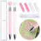 SPOKKI 2 Pcs Diamond Painting Pens with Wax, Refillable Wax Pen, Rotating Glue Point Drill Pen for Nail Art Rhinestones, Diamond Art Accessories and Tools, Quickly Pick Up Beads Gems (Pink+White)