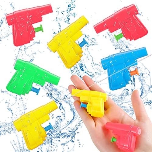 16 Piezas de Mini Pistolas de Agua Pistolas Falsas de Mano de Agua Juguetes de Pistolas Pequeñas de Verano para Niños y Niñas Piscina Juegos Actividades al Aire Libre, Colores Aleatorios