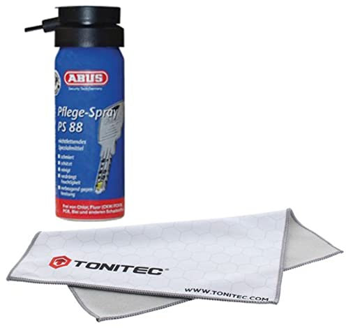 ABUS Schloss Pflegespray PS 88 PS88 50ml Zylinderspflegespray inklusive ToniTec Microfasertuch
