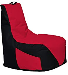Momiralland Classic Sitzsack XXL Sitzkissen BodenKissen In- & Outdoor geeignet Gaming Sitzsack für Erwachsene und Kinder… (Schwarz - Rot, XXL - Durchmesser 78 cm - Ohne Hocker)