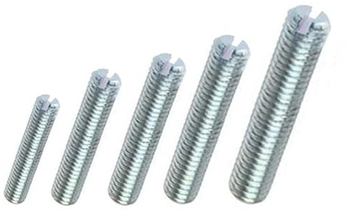 Gewindestift/Madenschraube mit Kegelkuppe + Schlitz - flach Stahl verzinkt DIN 551 (50, M4 x 8 mm)