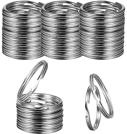 Schlüsselringe 20mm, 100 Stücke Schlüsselringe Edelstahl, Schlüsselringe Metall Spalt Ringe für Schlüsselanhänger Basteln, Auto, Haus, Schlüssel Zubehör