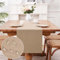 Yugarlibi Wasserdichter Tischläufer Beige Khaki Modern Waschbare Dekorative Tischläufer Wasserabweisende Leinen Polyester Tischläufer für Küche Esszimmer Party Khaki 35x183cm