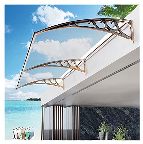 Vordach für Vordertür, Terrasse, Veranda, Markise, Regenschutz, Schattenabdeckung, Halterung aus Aluminiumlegierung, Dachvordächer, schöne und robuste moderne Dekoration (Farbe: transparent, Größe: 60