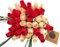 The Original Wooden Rose Blumenstrauß zum Valentinstag, Rot und Weiß, 3 Dutzend