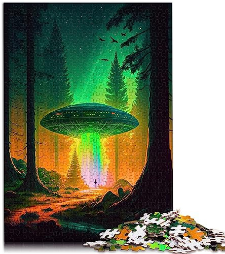 Puzzle-Geschenk UFO Art 1000-teiliges Erwachsenenpuzzle für Erwachsene und Kinder ab 12 Jahren. Papppuzzles für Familienaktivitäten. Größe: 26 x 38 cm