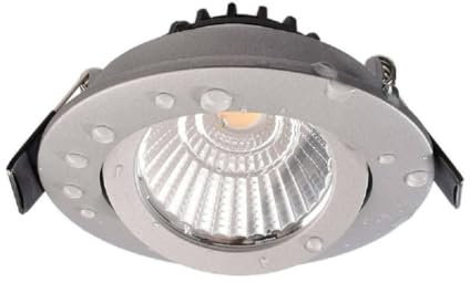 OISE ART STORE Trade Shop - Faretto Incasso Tondo Slim Luce Soffitto Box Doccia LED 8w Orientabile Dimmerabile Silver-Bianco Caldo -