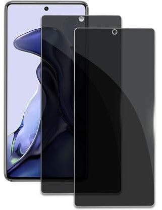 2 Pezzi Privacy Pellicola Protettiva per Xiaomi 11T Pro/11T, Anti Spy in Pellicola Vetro Temperato, Durezza 9H, Anti-Graffio, Anti-Impronta, Senza Bolle, Facile Installazione