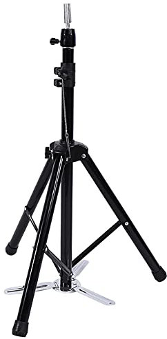 Wig Stand Tripod Mannequin Head Stand, Adjustable Hairdressing Training Mannequin Manikin Head Tripod Stand Wig Doll Holder