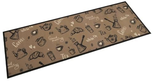 vidaXL Küchenteppich, Küchenläufer rutschfest Waschbar, Teppichläufer für Innen Außen, Teppich Läufer Küchenmatte, Morgen Braun 60x180cm Samt
