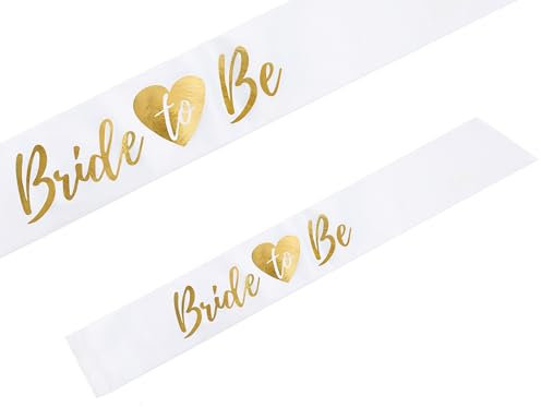 Libetui Schärpe Bride to Be Gold hochwertige Schärpe aus Satin für Junggesellinnenabschied JGA Party Bachelorette