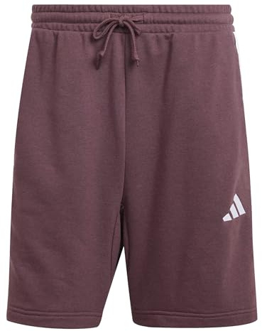 adidas Herren Essential Three Stripes French Terry Short, Aurora Ruby/White, XL