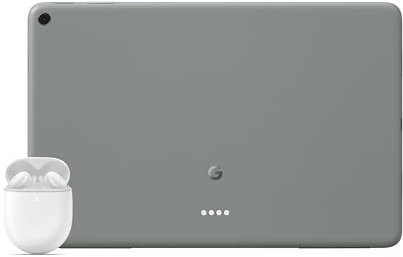 Google Pixel Tablet - Tablet Android con pantalla de 11 pulgadas y batería de duración extralarga - 8 GB de RAM - 256 GB de almacenamiento – Verde liquen + Pixel Buds A-Series – Blanco