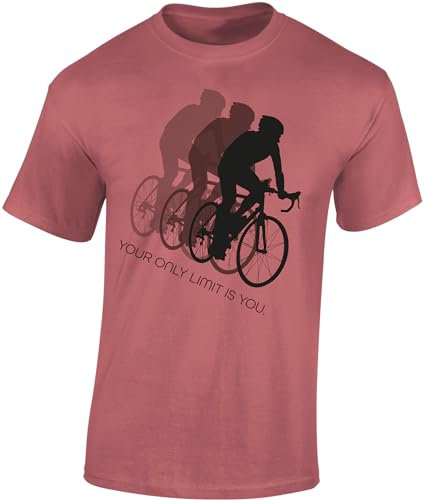 (A) Fahrrad T-Shirt Herren : Your only Limit is You - Rennrad Shirt (Ancient Pink XL)