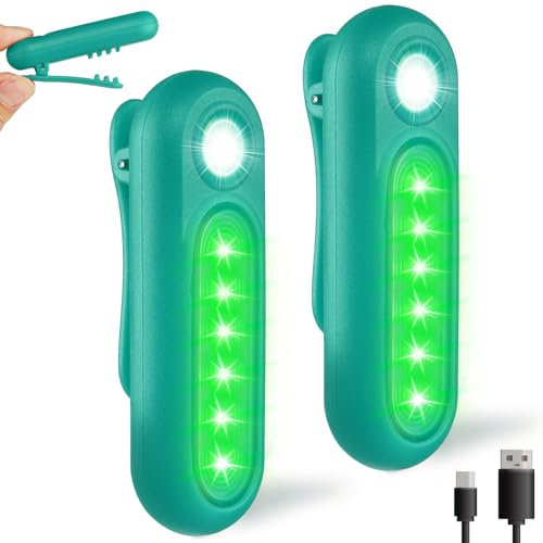 ZLCBBD LED Clip Lampe Stirnlampe Blinklicht Schulranzen Reflektor Kinder Wiederaufladbar Ultra-Lange Batterielebensdauer Nacht Clip Lauflicht für Laufen Joggen Haustier Rucksack Kleidung 2er