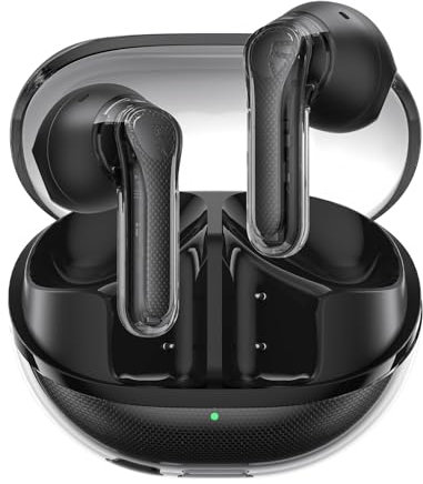 SoundPEATS Clear Pods In Ear Earphones Bluetooth 5.3, True Wireless Earbuds 40 Hours Playtime with Microphones Deep Bass, APP Control