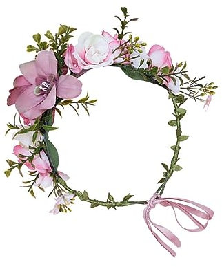 PAMINGONO Braut Haarreif Mit Blumen Design Einstellbarer Haarschmuck Für Hochzeiten Elegantes Accessoire Zartem Rosé Für Besondere Anlässe Geeignet Für Verschiedene Kleider Und Stile