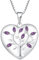 YL Tree of Life Locket Necklace 925 Sterling Silver cut Amethyst Heart Locket Pendant for Women
