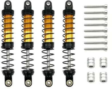 JYYTERD RC Teile Kompatibel Mit MN Für Defender D90 1/10 RC Auto Upgrade Teile Zubehör 4Pcs Metall Stoßdämpfer Öldämpfer(Yellow)