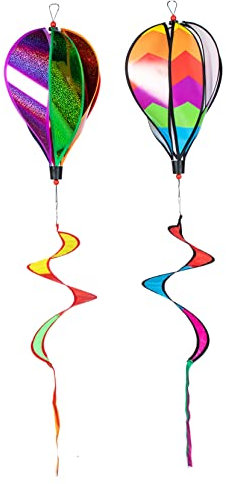 SUPVOX Lot De 2 Moulins À Vent en Forme De Montgolfière Lumineux Et Réalistes Décoratifs pour Jardin Intérieur Et Extérieur
