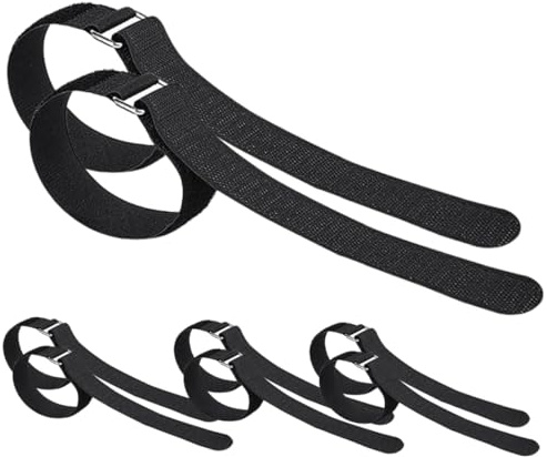 HEALEEP 4 Paare Anti rutsch Schuhspikes mit Verstellbaren Nylon klettbändern Rutschfeste Eisgrip bindungen für Wandern Joggen Schneeräumen Geeignet für Winterstiefel und Sportschuhe