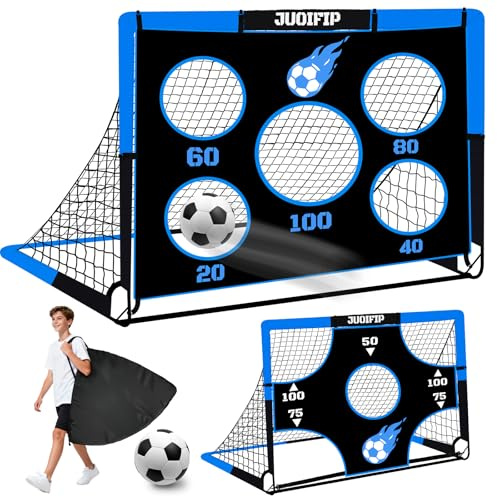 NZQXJXZ - Porta da calcio 3-in-1 per bambini, rete da calcio 150 x 120 cm, pali da calcio per giardino con 2 tessuti intercambiabili e una palla, borsa per il trasporto, facile da montare e pieghevole