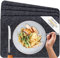 Miqio® - Design Tischset aus Filz | Marken Label aus echtem Leder | 4er Set Platzset (dunkel grau anthrazit) abwaschbar | Filzmatte Tisch Untersetzer Platzdeckchen abwischbar
