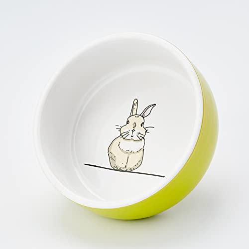 Nobby Nager Keramik Napf Rabbit, grün/weiß Ø 11cm x 4,5 cm, 1 Stück